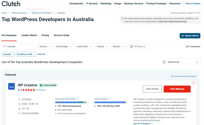 16 Best Places to Find WordPress Developers 3 WordPress Developers on Clutch