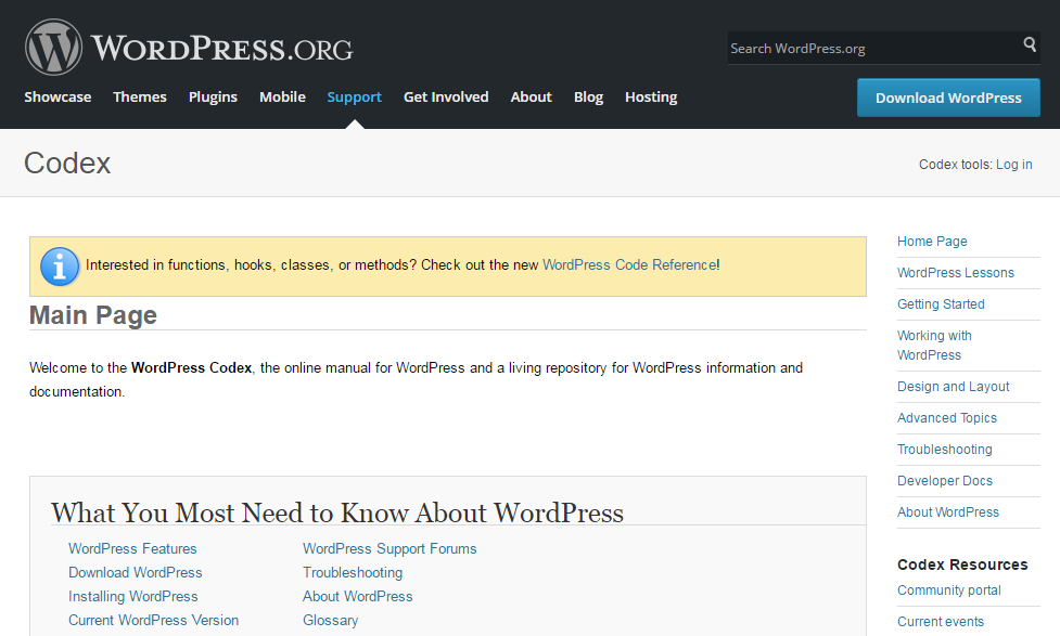 Top 30 Free Websites To Learn WordPress 3 wordpress-codex