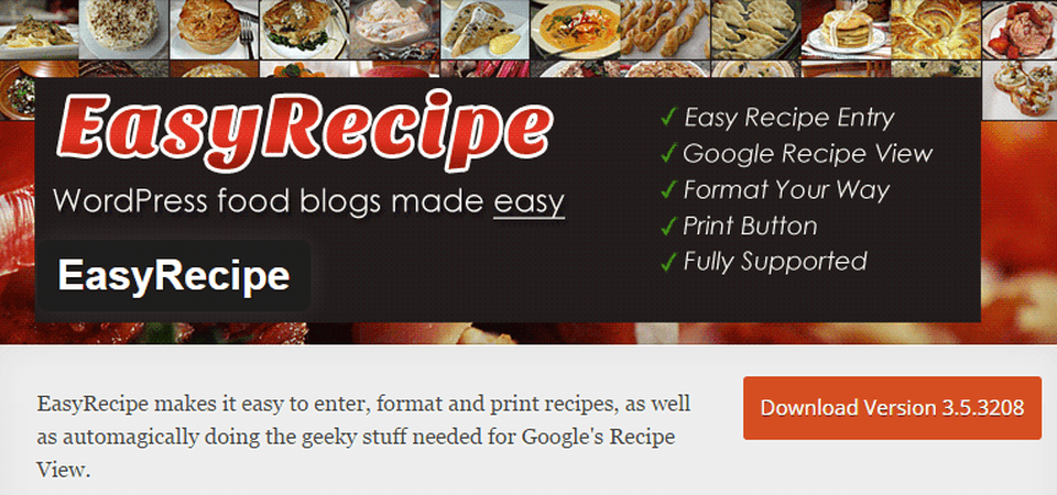 Best WordPress plugins for food bloggers 3 WordPress plugin Easy-recipe
