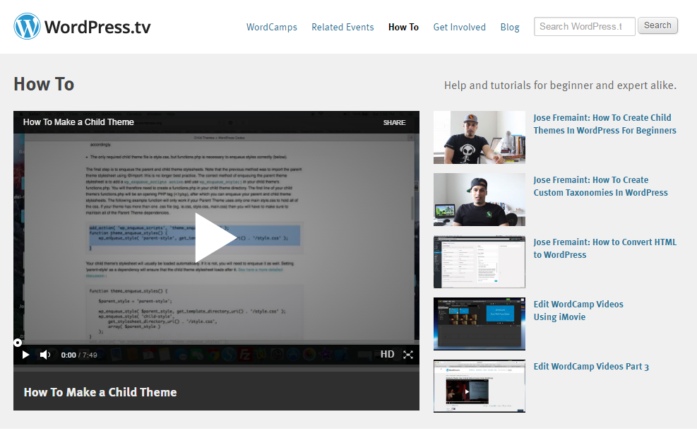 Top 30 Free Websites To Learn WordPress 5 wordpress-tv