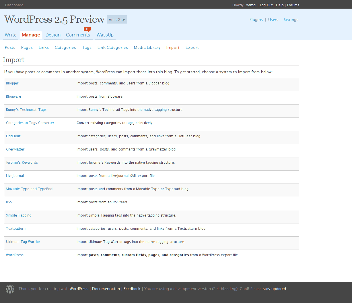 WordPress Updates and History - Evolution of WordPress 11 wordpress-2.5