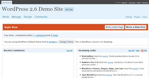 WordPress Updates and History - Evolution of WordPress 12 wordpress-2.6