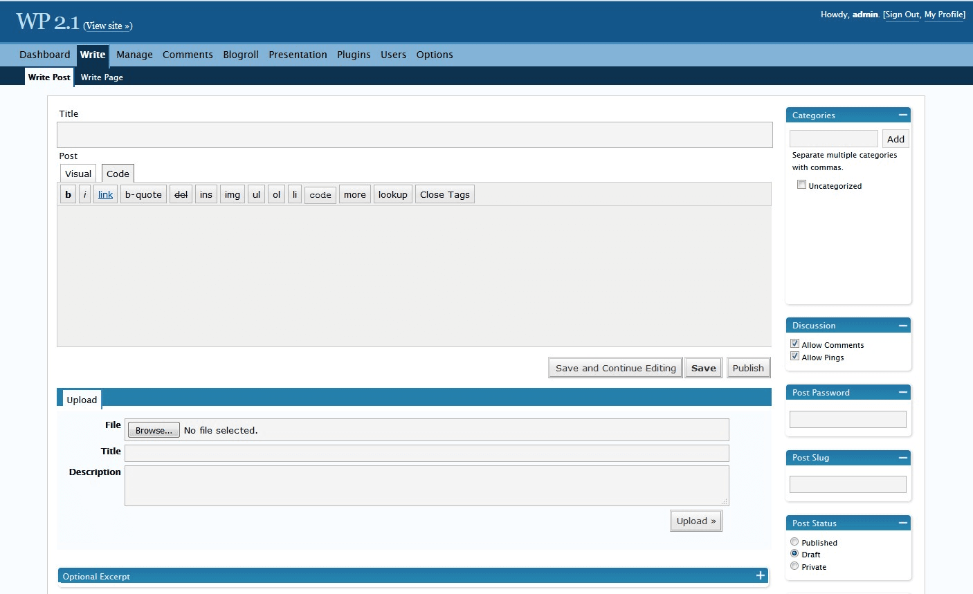 WordPress Updates and History - Evolution of WordPress 8 wordpress 2.1