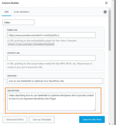 How Can YouTube Videos Help To Rank a WordPress Website 11 schema description