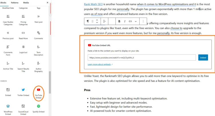 How Can YouTube Videos Help To Rank a WordPress Website 6 youtube embed