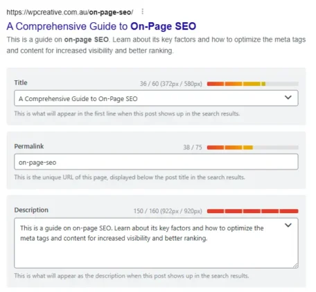 A Comprehensive Guide to On-Page SEO 8 Page title and optimised meta tags