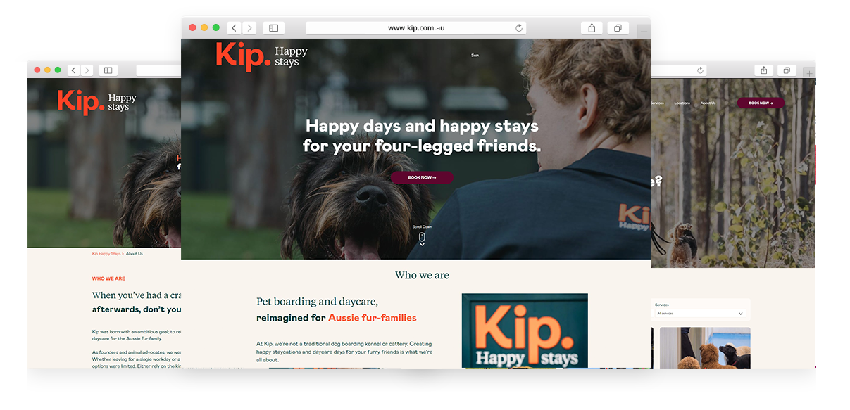 KIP pet daycare service web design