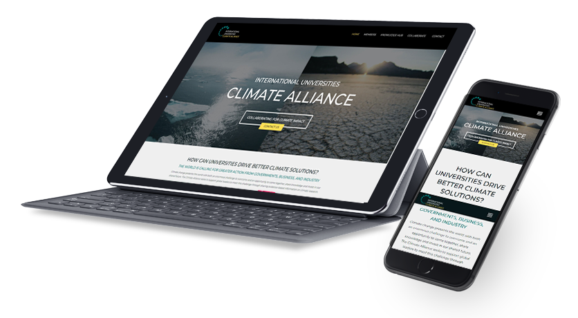 International Universities Climate Alliance web design development wp creative responsive tablet mobile