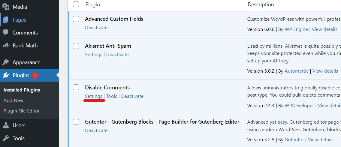 How To Disable Comments In WordPress? 3 Disable comments plugin settings