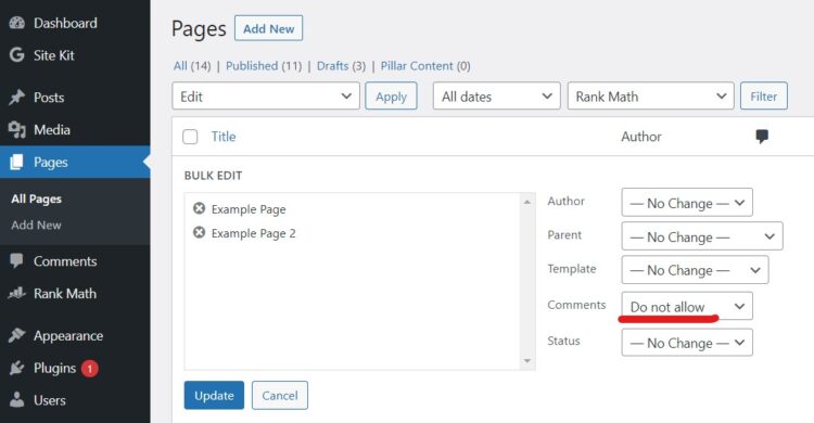 How To Disable Comments In WordPress? 9 Disable multiple page comments WordPress