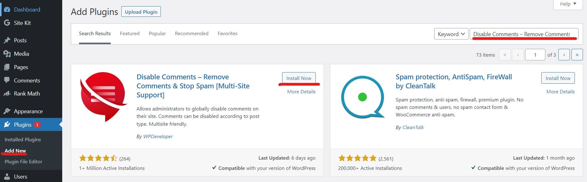 How To Disable Comments In WordPress? 2 Install disable comments plugins