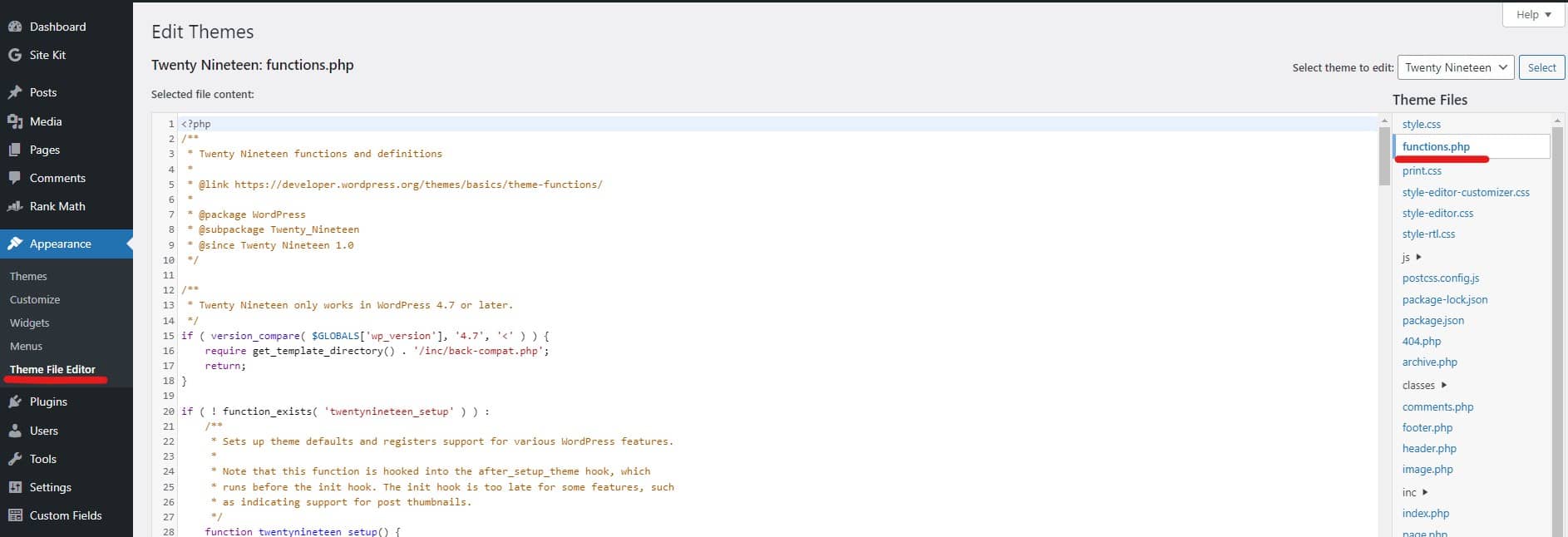How To Disable Comments In WordPress? 5 Theme file editor functions php wordpress