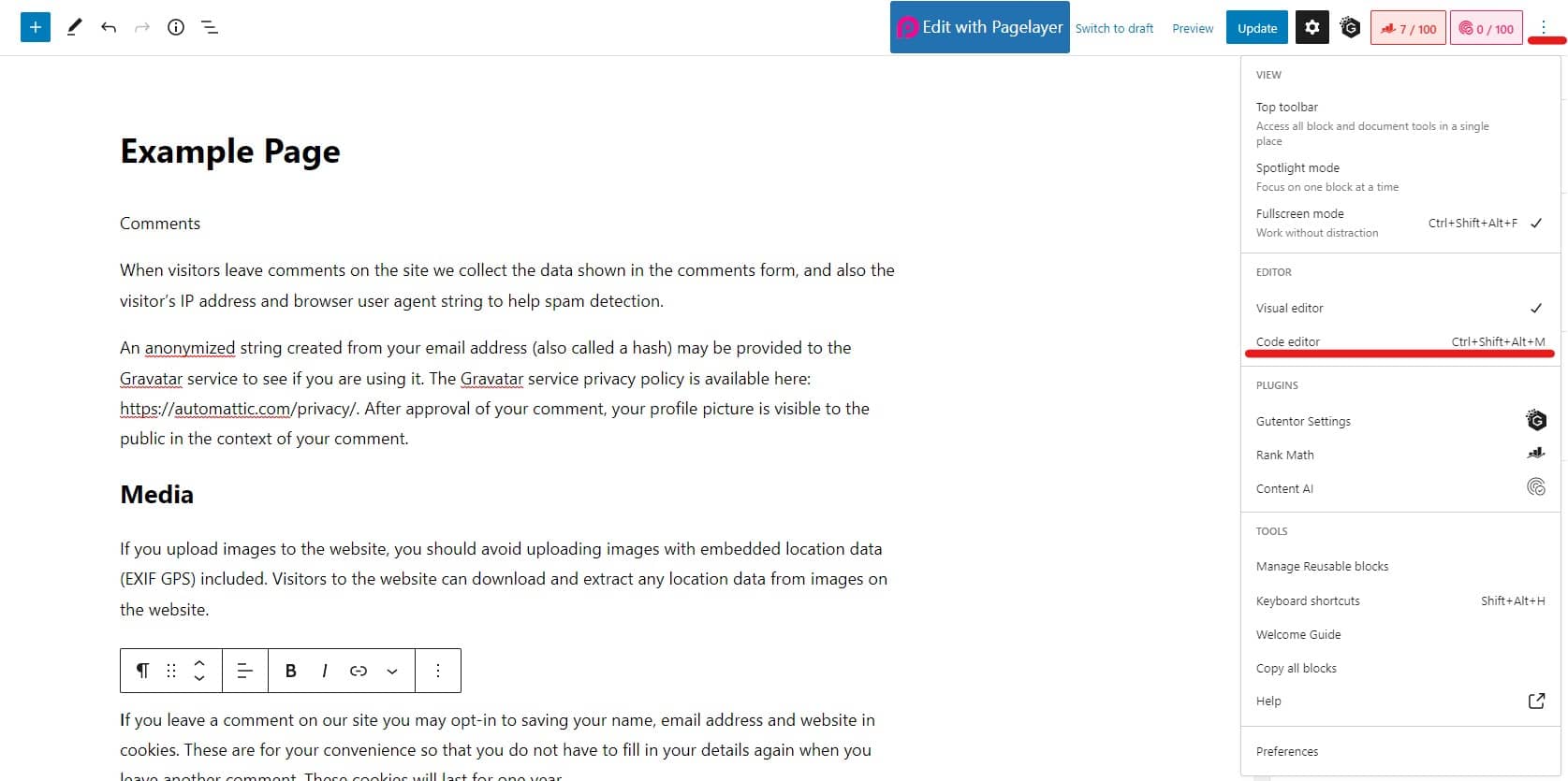 How to duplicate a page in WordPress? 8 Visual code editor wordpress
