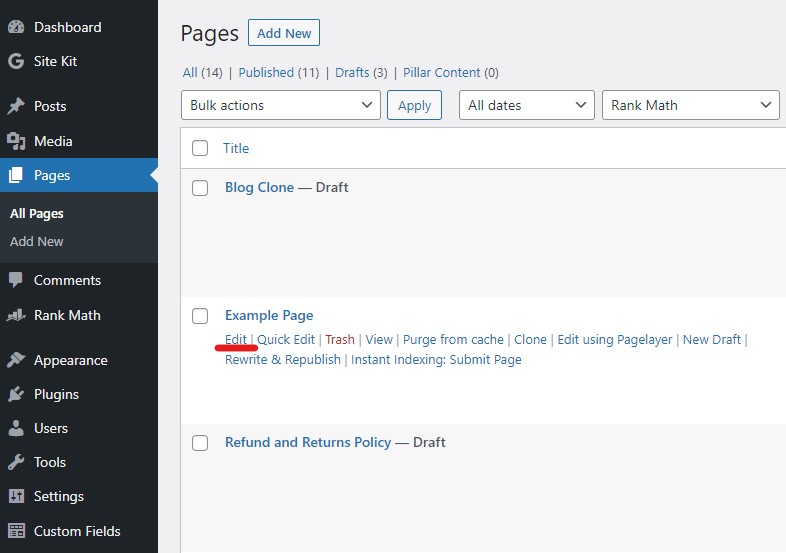 How to duplicate a page in WordPress? 7 edit page wordpress