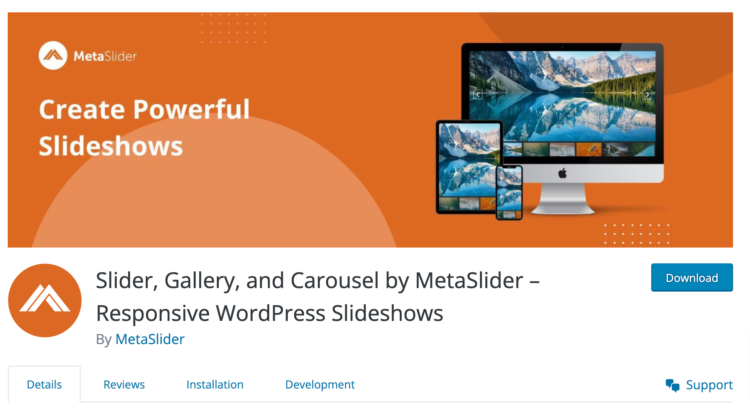 WordPress Gallery Plugins For 2024 6 Slider Gallery and Carousel by MetaSlider – Responsive WordPress Slideshows – WordPress plugin WordPress org
