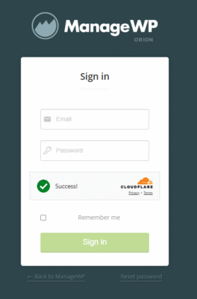 The Complete WordPress Maintenance Guide 4 ManageWP login page