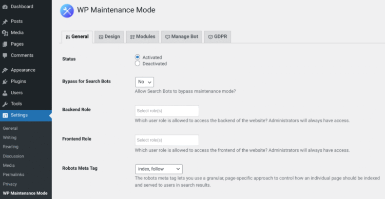 The Complete WordPress Maintenance Guide 8 WP Maintenance Mode setting