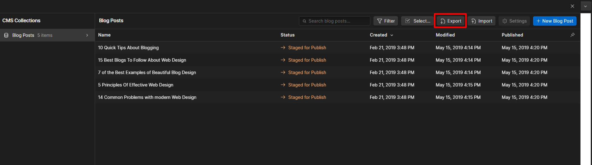 How To Migrate From Webflow To WordPress? 5 Webflow export your content
