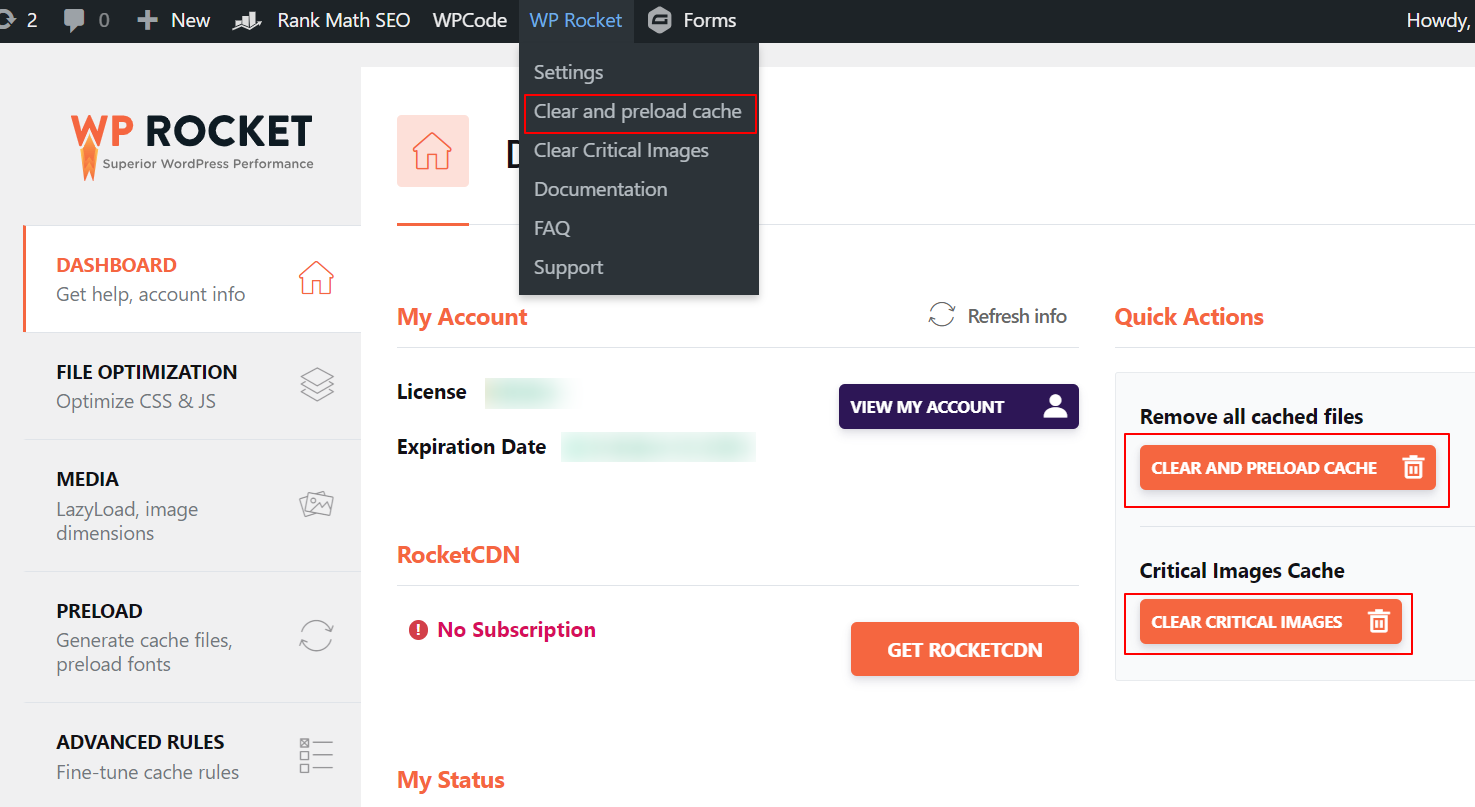 How to Clear Cache in WordPress? 7 How to clear WordPress cache using WP Rocket plugin