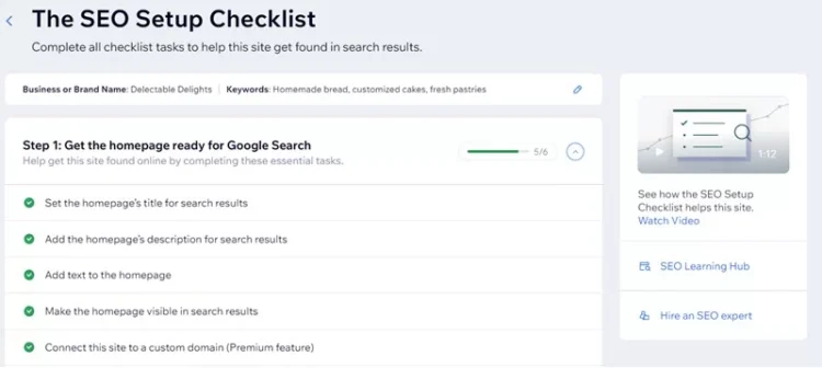 Wix vs WordPress for Australian Marketers: Choosing the Best Web Development Platform 3 Wix's SEO Checklist