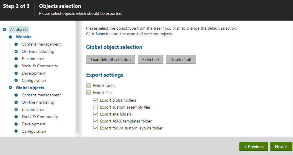 How to Migrate Your Website from Kentico to WordPress? 2 Screenshot of exporting website content from Kentico to WordPress