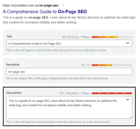A Comprehensive Guide to On-Page SEO 6 Page title and optimised meta ta 1