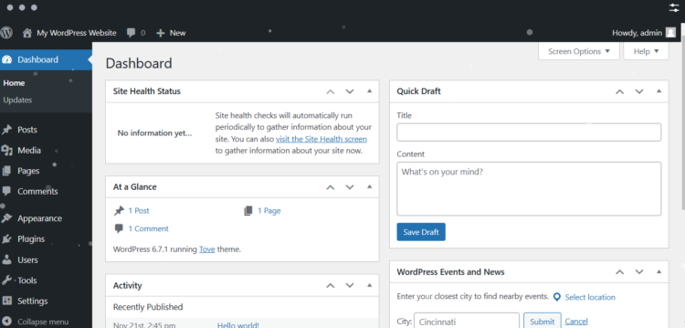 Craft CMS vs WordPress: Which CMS is right for you? 5 Wordpress Dashboard
