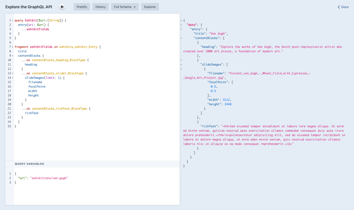 Craft CMS vs WordPress: Which CMS is right for you? 4 GraphiQL API Interface