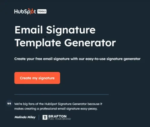 10 Types of Content to Boost your Web Traffic 11 HubSpot Email Signature Template Generator with a call-to-action button