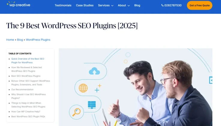 10 Types of Content to Boost your Web Traffic 3 The 9 best WordPress SEO plugins article with table of contents