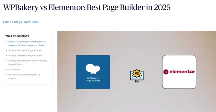 10 Types of Content to Boost your Web Traffic 8 WPBakery vs Elementor page builder comparison article.