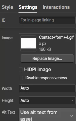 Is Webflow Good for SEO? An Expert Evaluation for 2026 14 Webflow Image Settings Panel for Adding SEO-Friendly Alt Text