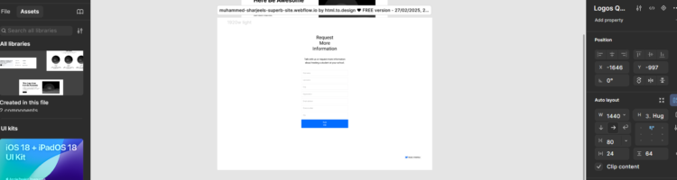 How to Use Figma to Webflow Plugin for Faster Development? 22 Figma design with form UI layout in editing mode
