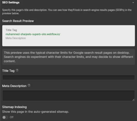 Is Webflow Good for SEO? An Expert Evaluation for 2026 10 Webflow SEO Settings Panel for Title Tag and Meta Description Configuration
