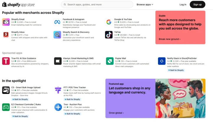 WooCommerce vs Shopify: Best Platform for E-Commerce Success 12 Shopify App Store featuring popular ecommerce plugins and integrations