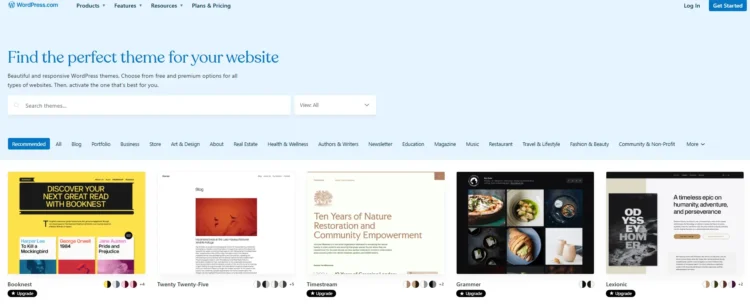 WordPress.com vs WordPress.org: Which One to Pick? 4 WordPress themes selection for blogs, businesses, and e-commerce sites on WordPress.com