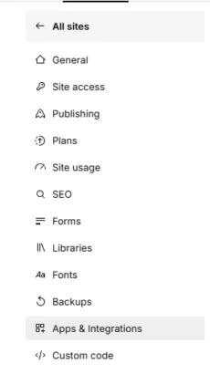 How to Add Google Analytics to Webflow Website? 3 Webflow website dashboard with settings for Google Analytics integration
