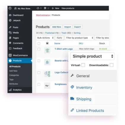 WooCommerce vs Shopify: Best Platform for E-Commerce Success 17 WooCommerce dashboard showcasing ecommerce product management