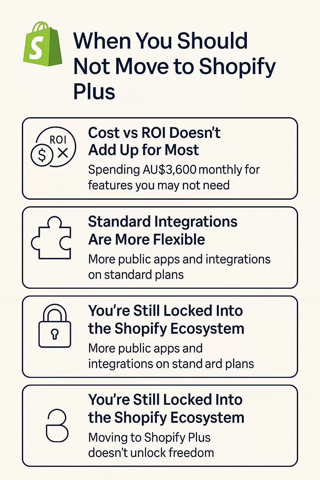 Shopify vs Shopify Plus: Which Plan is Right for Australian Business? 5 When You Should Not Move to Shopify Plus from Shopify Standard Package?