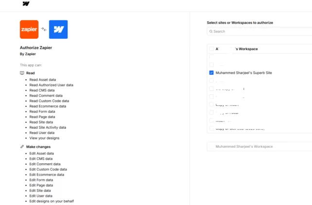 How to Use Webflow Lead Generation Forms in Australia Effectively 11 Connection of Webflow Forms to Zapier