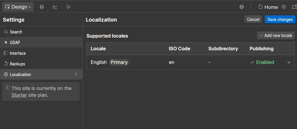 Webflow Localisation: Helping Australian Businesses Go Multilingual 2 Webflow dashboard