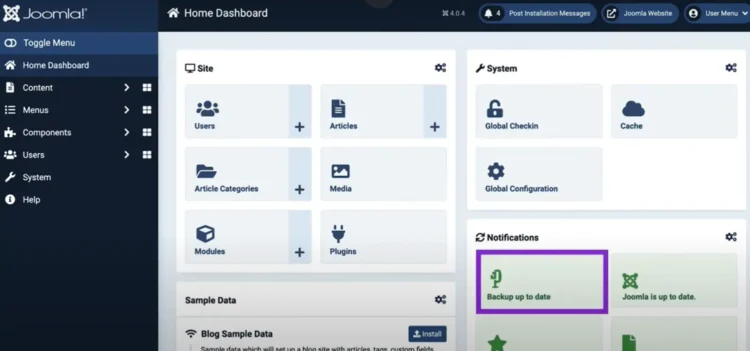 How to Migrate from Joomla to Webflow: A Complete Step-by-Step Guide 4 Joomla Dashboard