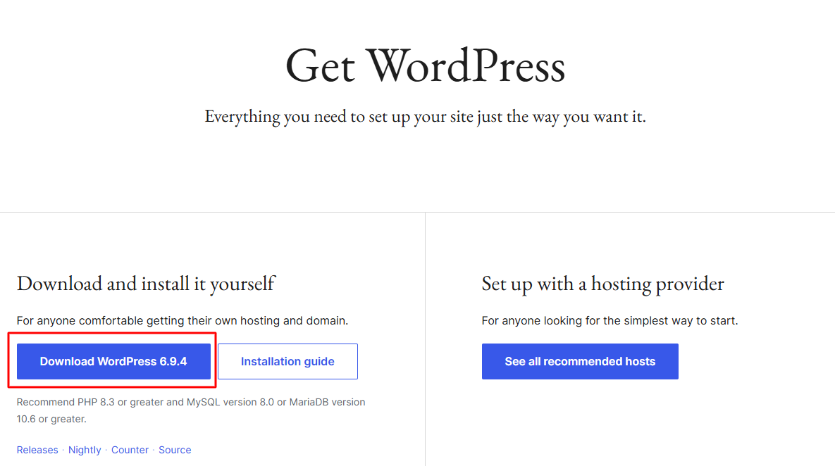 How To Build a WordPress Website in 2026 (Step-by-Step Guide) 5 Downloading WordPress