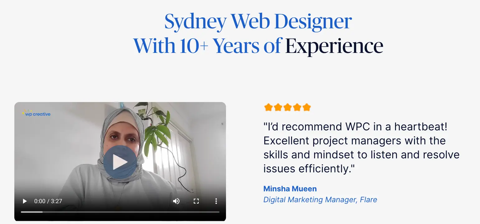 How to Build a High-Converting WordPress Site in 2026 4 WP Creative's Client Testimonial